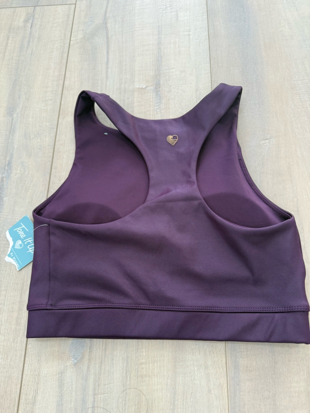 High-Neck Women's Crop Tank Top - Plum - Picture 2 of 3